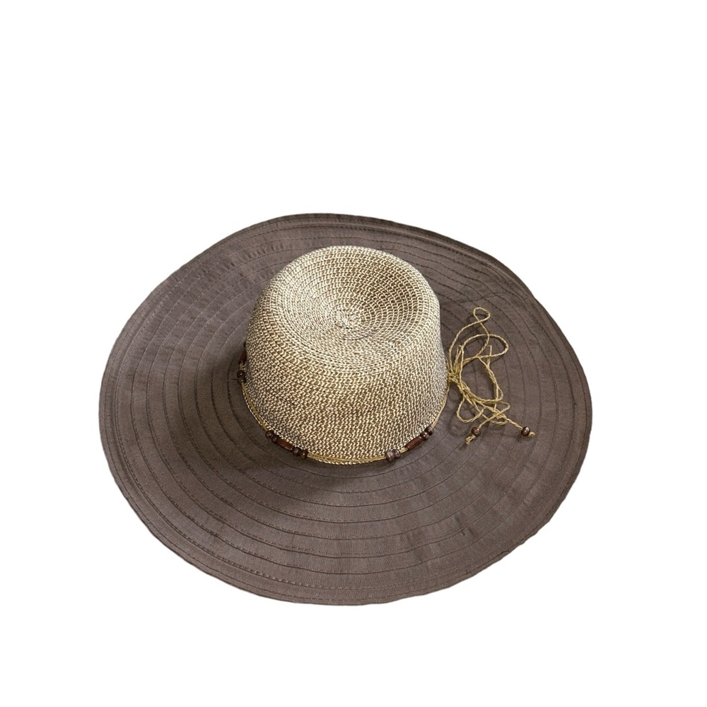Rima Beach World Straw and Brown Grosgrain Ribbon Sunhat Designed in St.Maarten